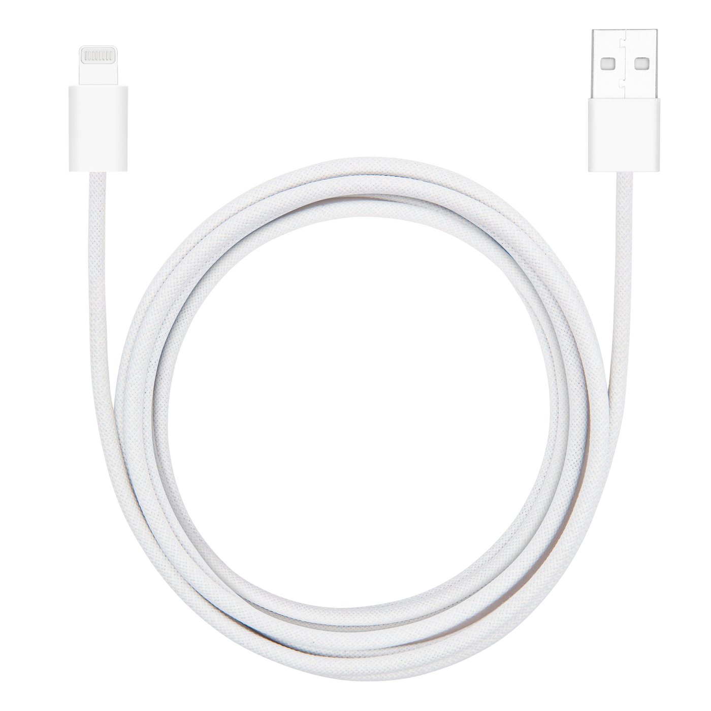 Linocell Flettet USB-A- til Lightning-kabel Hvit 2 m