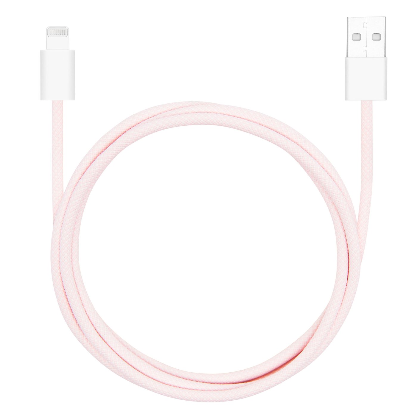 Linocell Flettet USB-A- til Lightning-kabel Rosa 1 m