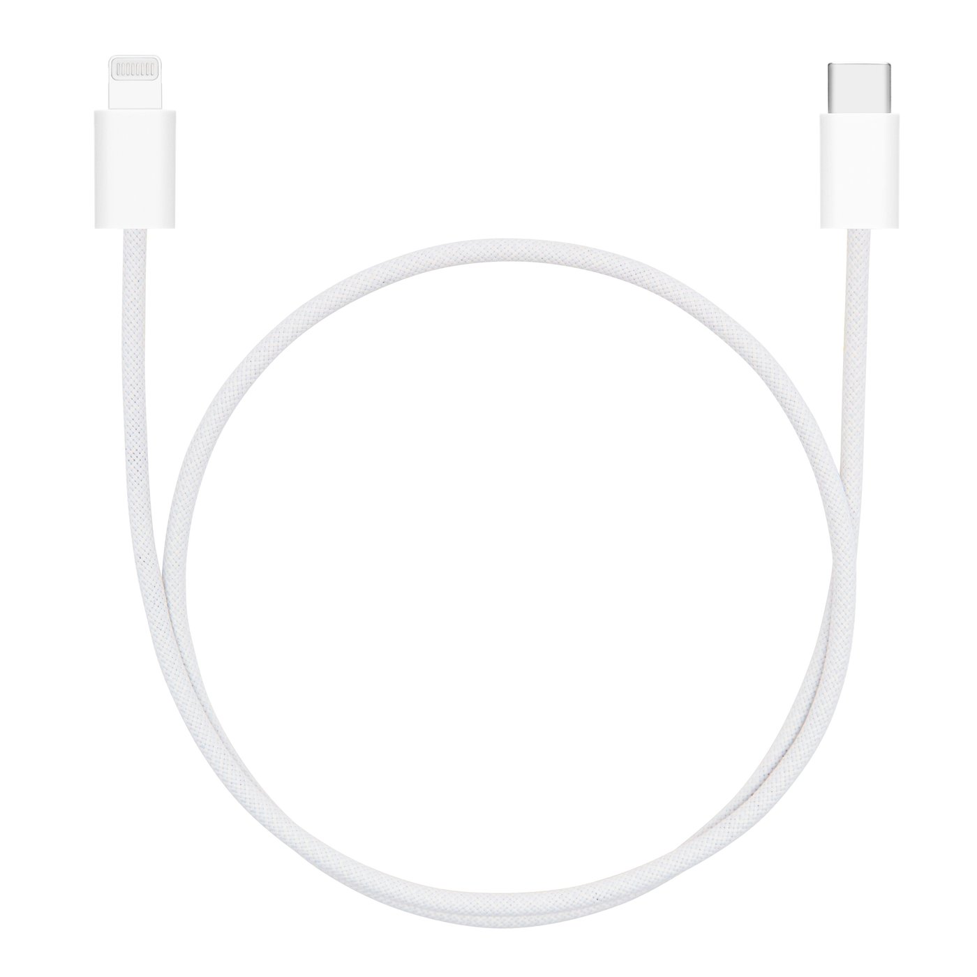 Linocell Flettet USB-C- til Lightning-kabel Hvit 0,5 m