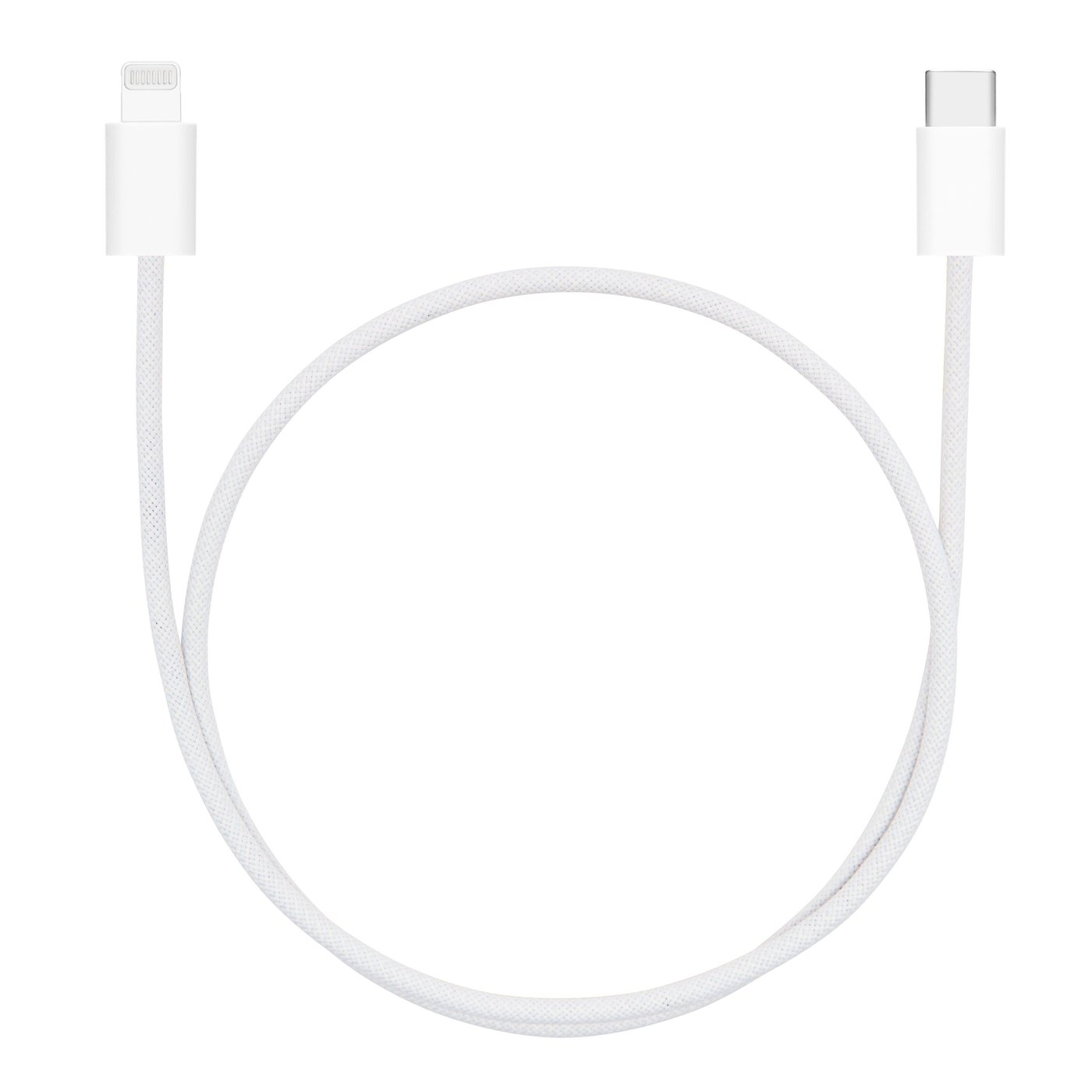 Linocell Flätad USB-C- till Lightning-kabel Vit 0,5 m