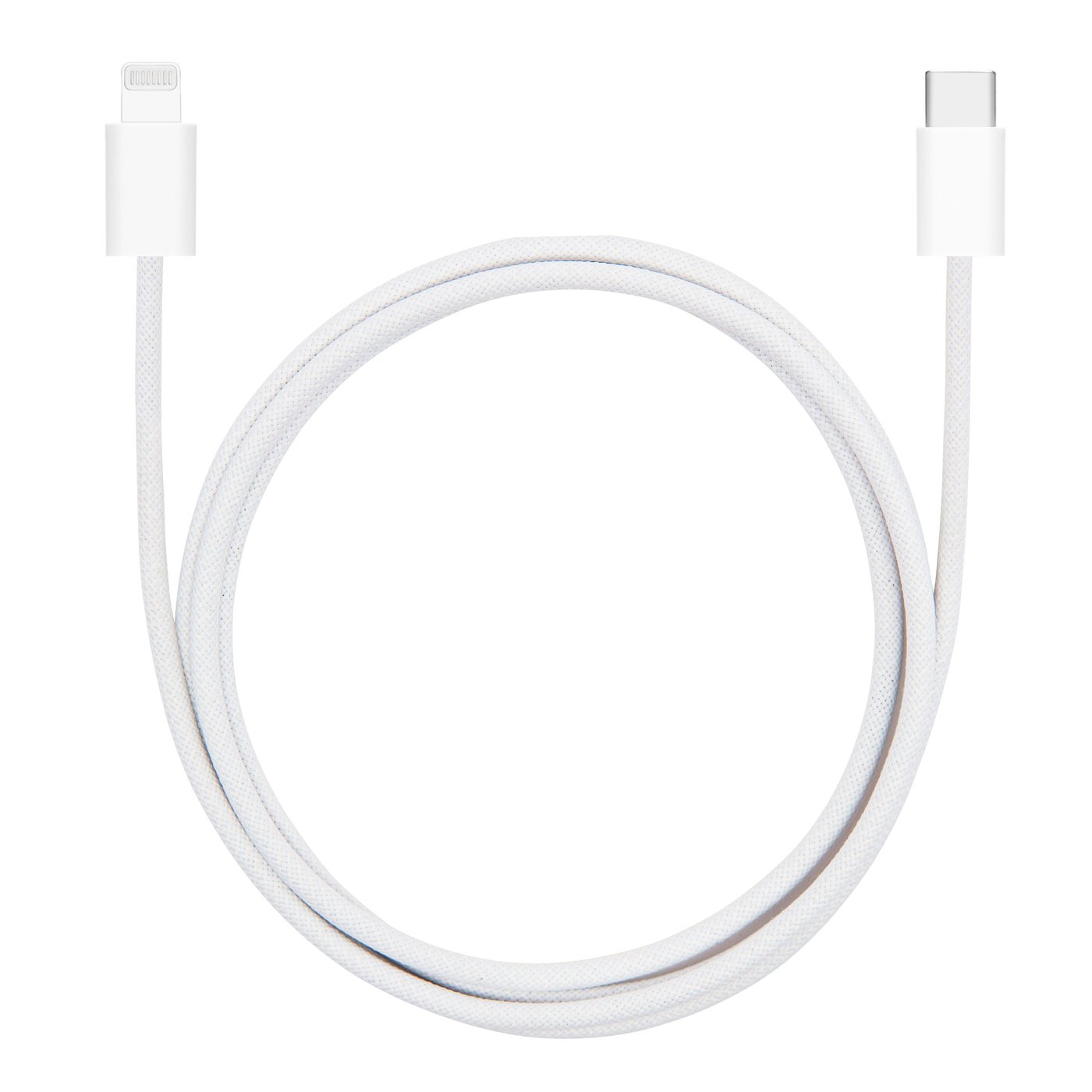 Linocell Flettet USB-C- til Lightning-kabel Hvit 1 m