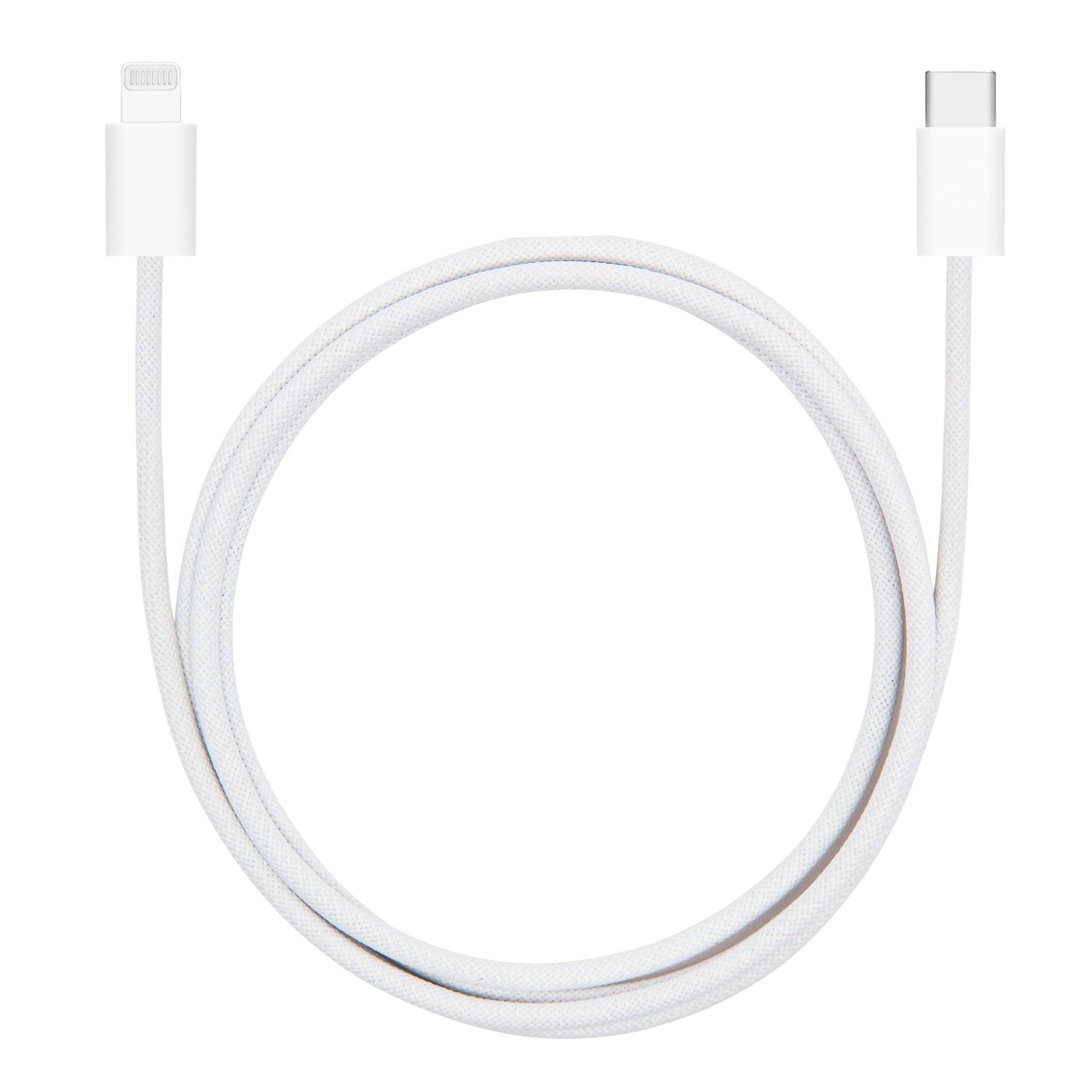 Linocell Flettet USB-C- til Lightning-kabel Hvit 1 m