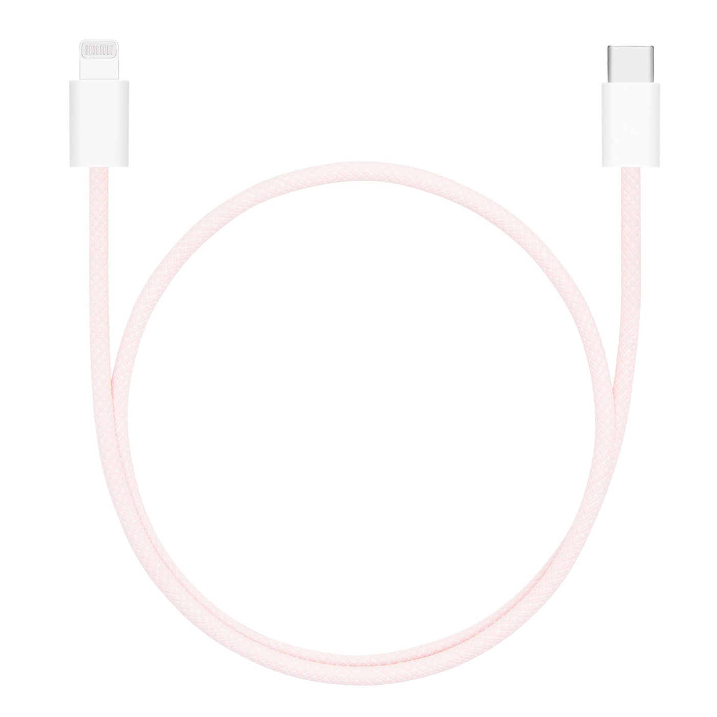 Linocell Flettet USB-C- til Lightning-kabel Rosa 0,5 m