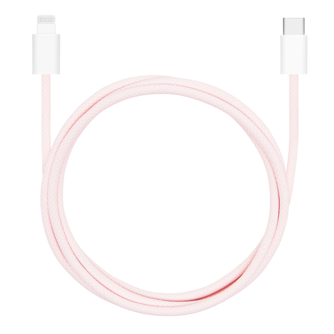 Linocell Flettet USB-C- til Lightning-kabel Rosa 1 m