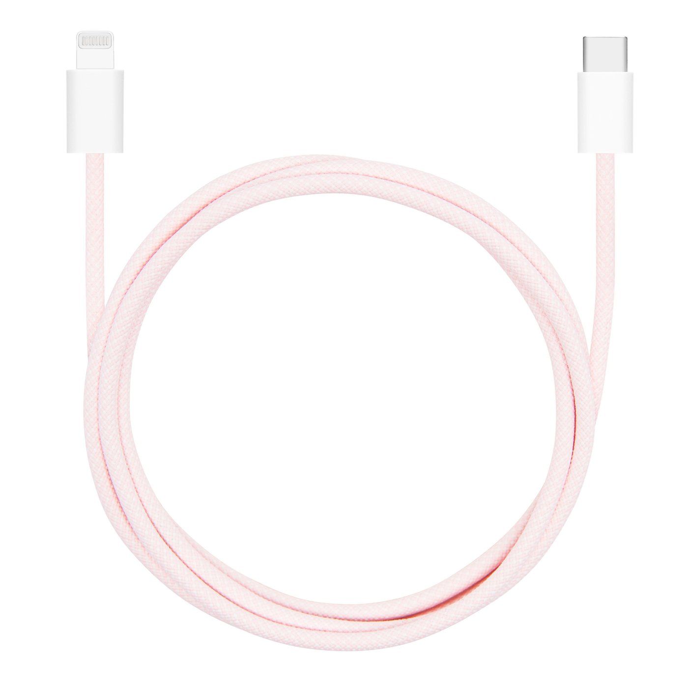 Linocell Flettet USB-C- til Lightning-kabel Rosa 1 m