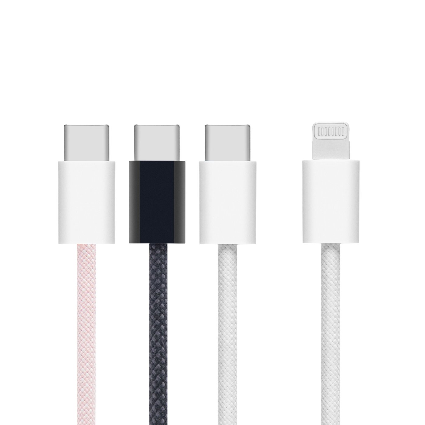 Linocell Flettet USB-C- til Lightning-kabel Svart 2 m