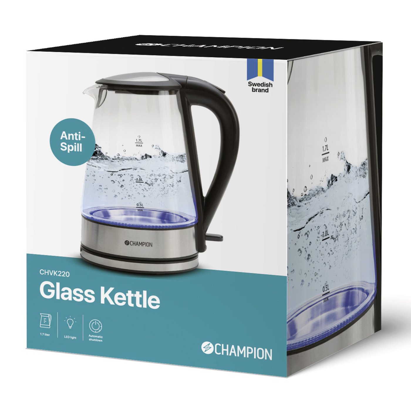 Champion Vattenkokare med glaskanna