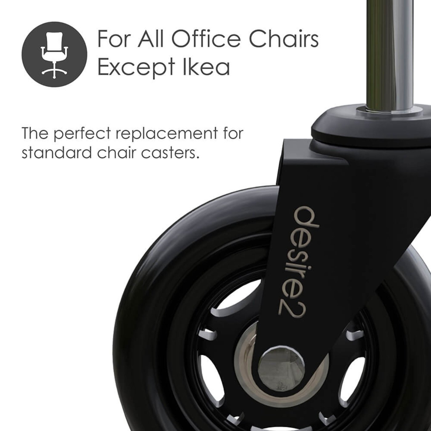 Desire2 Gummihjul för kontorsstolar 5-pack 22 mm