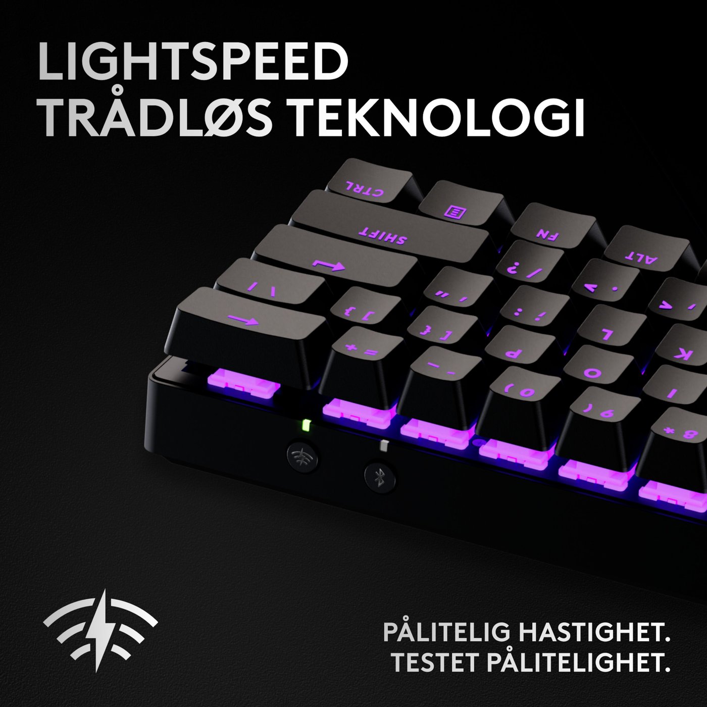 Logitech G PRO X 60 Lightspeed Trådløst gamingtastatur Tactile Black