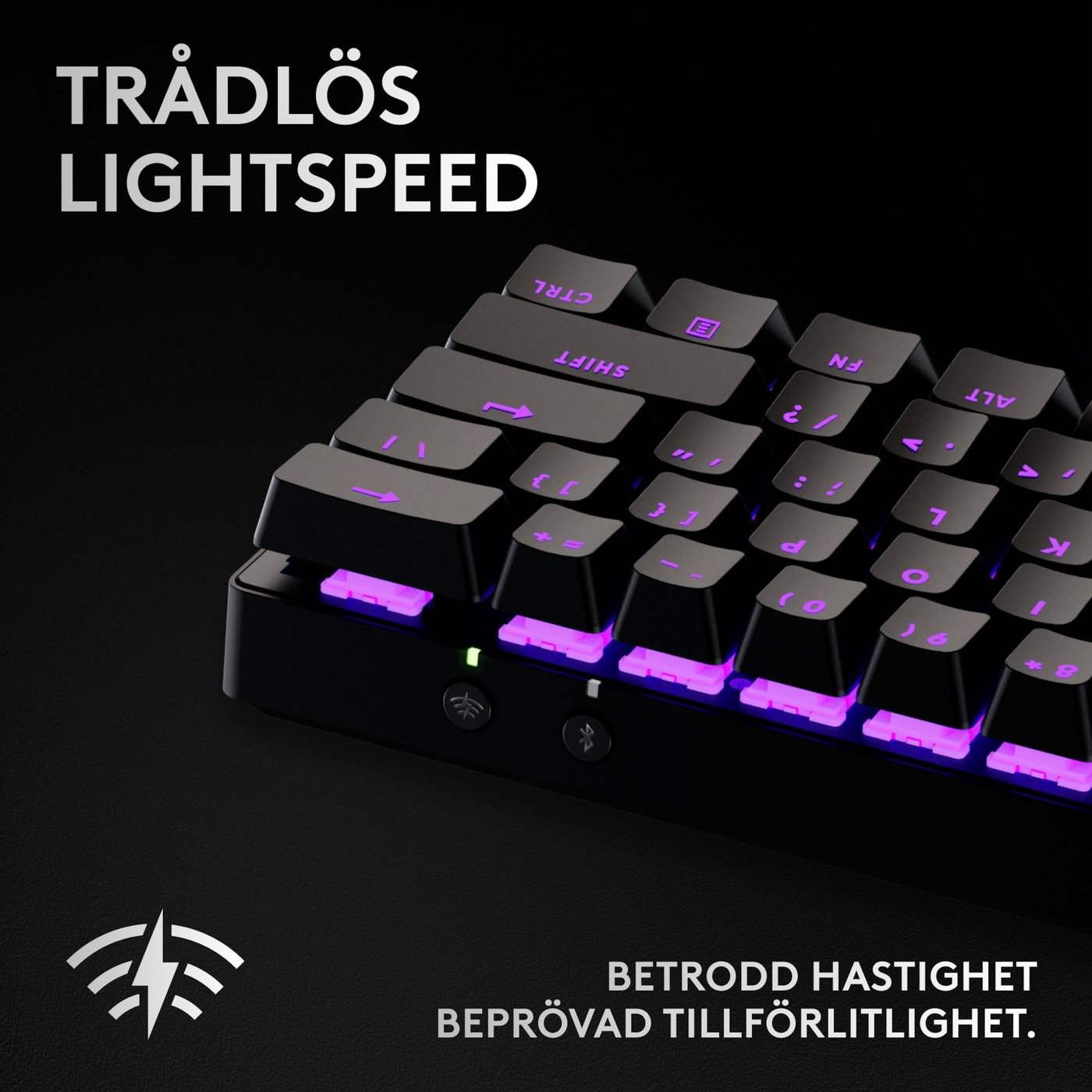 Logitech G PRO X 60 Lightspeed Trådlöst gaming-tangentbord Linear Black