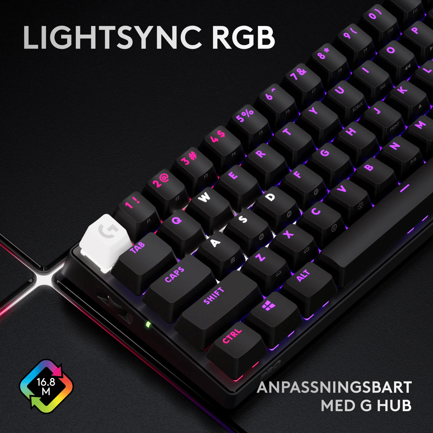 Logitech G PRO X 60 Lightspeed Trådlöst gaming-tangentbord Linear Black