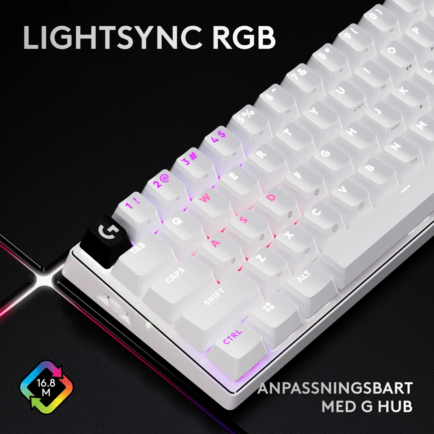 Logitech G PRO X 60 Lightspeed Trådlöst gaming-tangentbord Tactile White