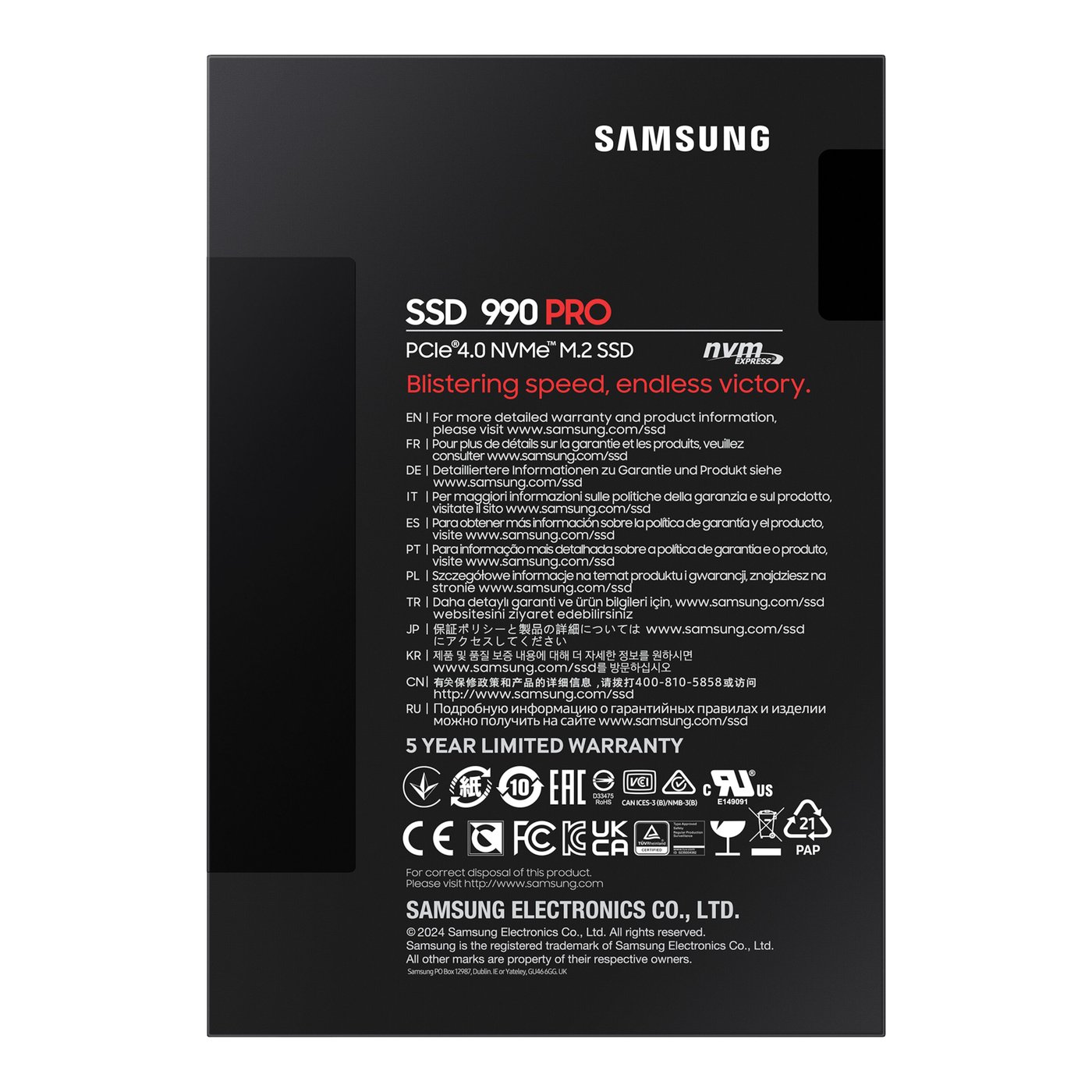 Samsung 990 PRO PCle 4.0 NVMe M.2 SSD 4 TB
