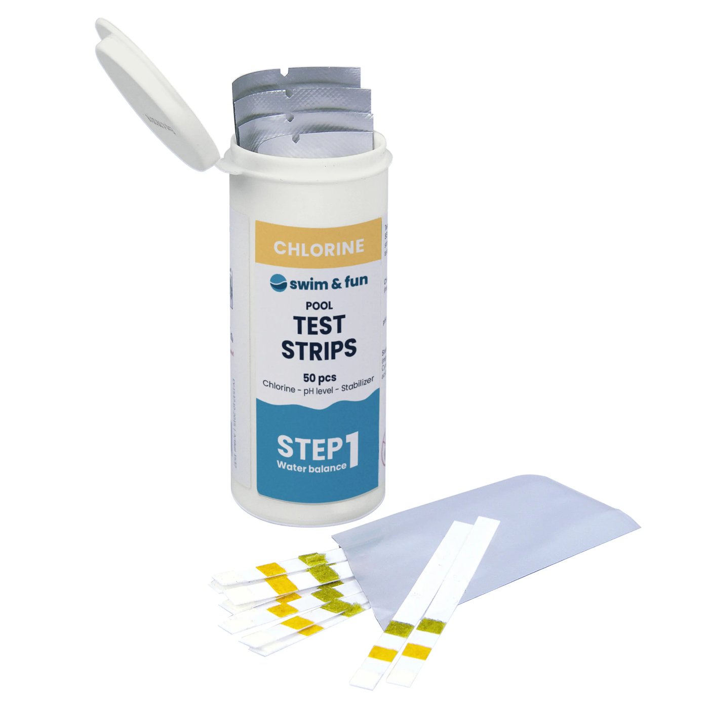Swim & Fun Teststicka för PH och klor 50-pack