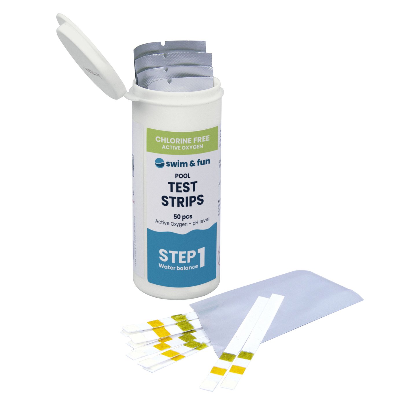 Swim & Fun Teststrimle for PH og aktiv syre 50-pk.