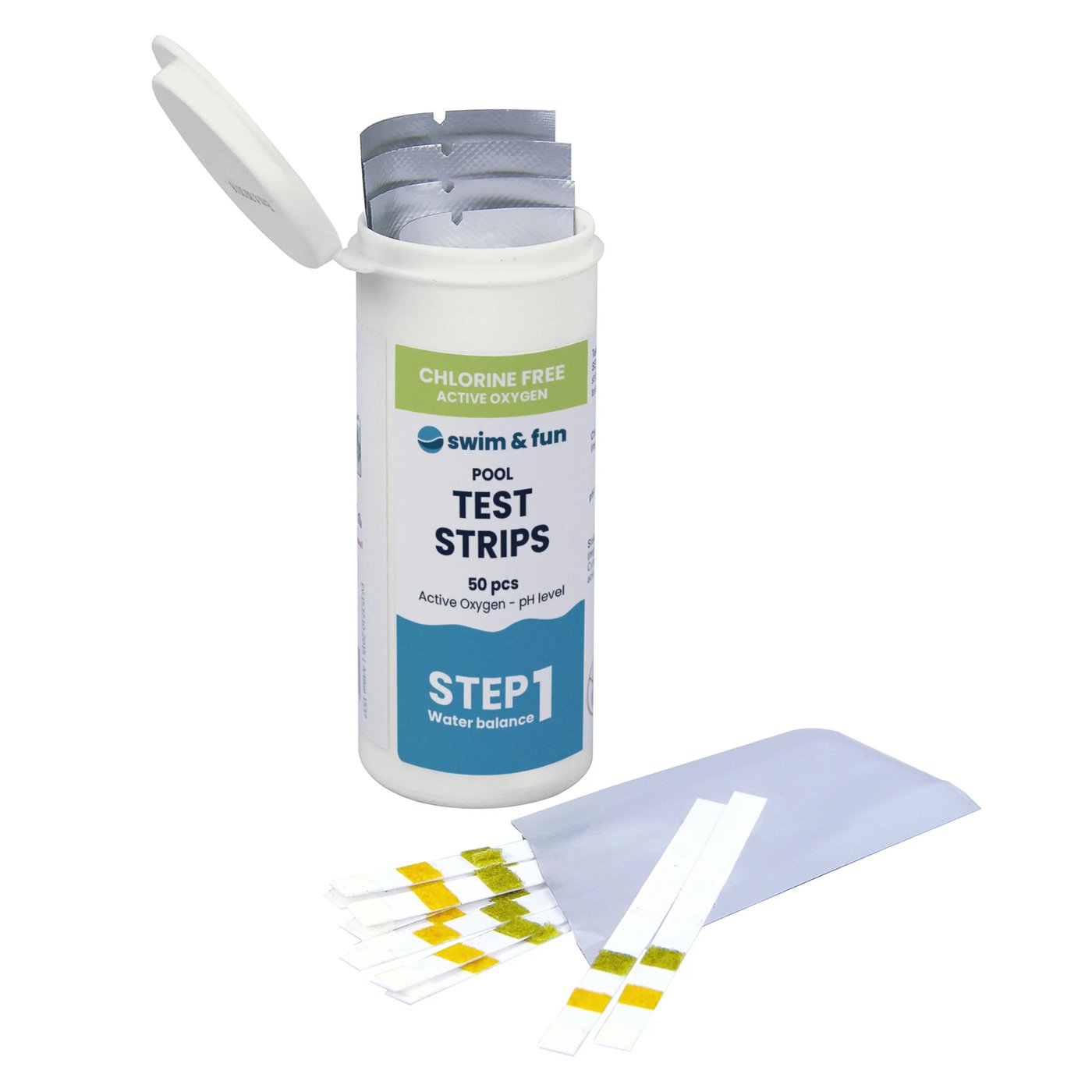 Swim & Fun Teststicka för PH och aktivt syre 50-pack