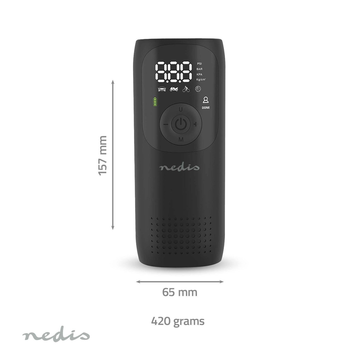 Nedis Oppladbar luftkompressor