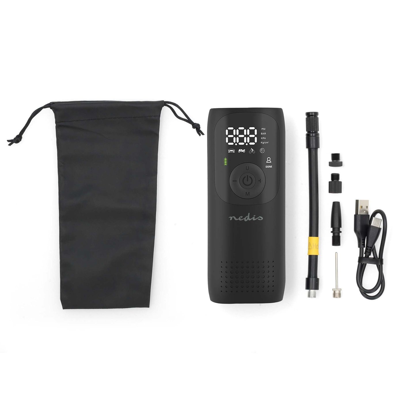 Nedis Oppladbar luftkompressor