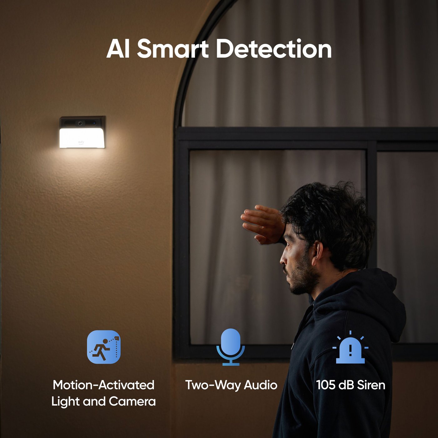 Eufy Solcellsdriven vägglampa med kamera S120