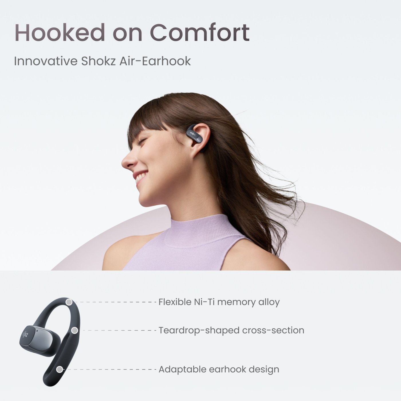 Shokz OpenFit Air Trådløse hodetelefoner Svart