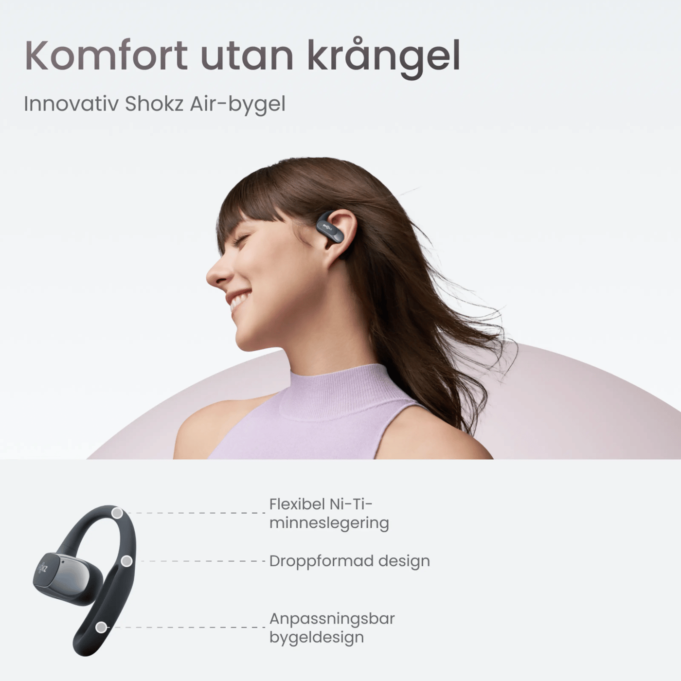 Shokz OpenFit Air Trådlösa hörlurar Svart