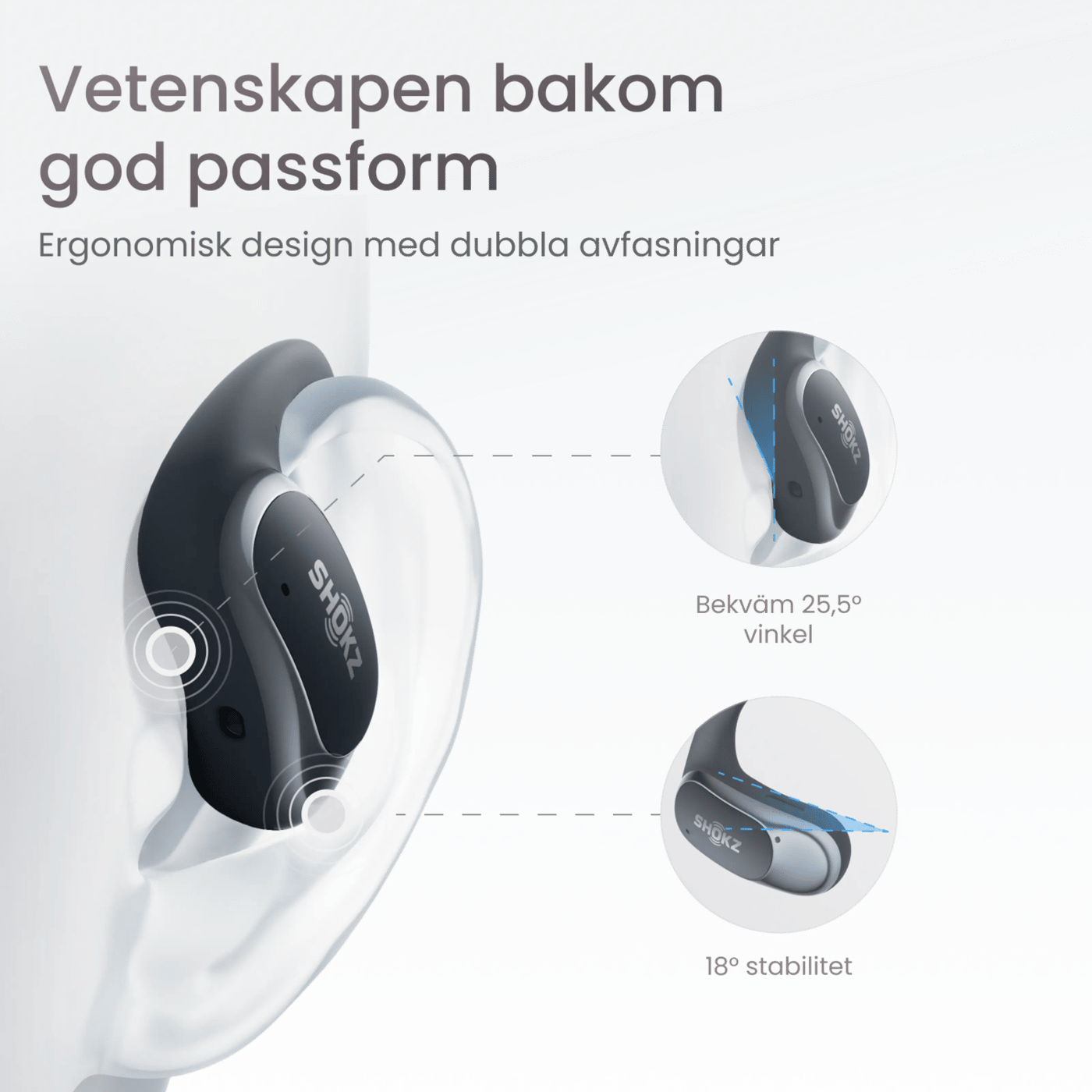 Shokz OpenFit Air Trådlösa hörlurar Svart