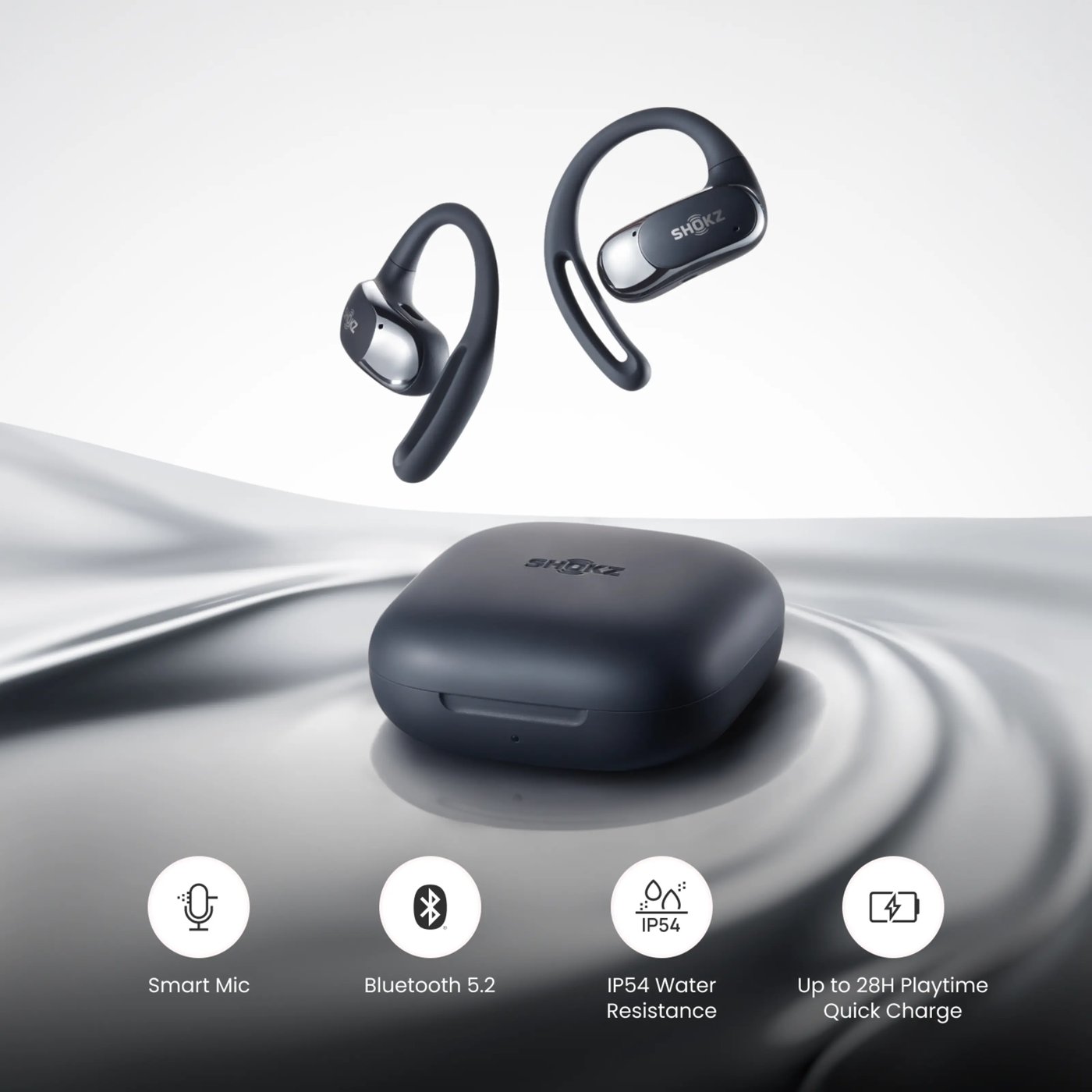 Shokz OpenFit Air Trådløse hodetelefoner Svart