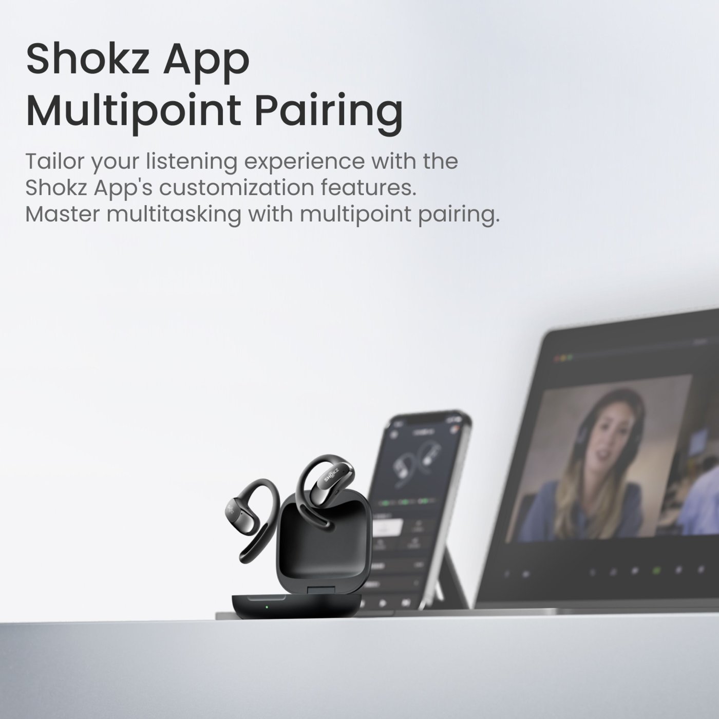 Shokz OpenFit Air Trådløse hodetelefoner Svart