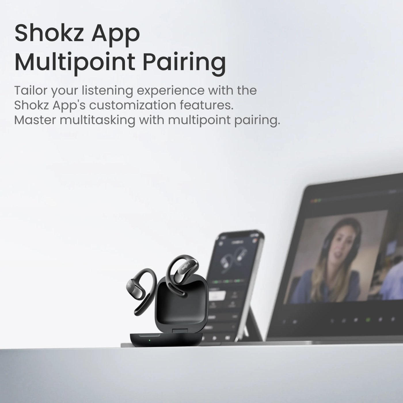 Shokz OpenFit Air Trådløse hodetelefoner Svart