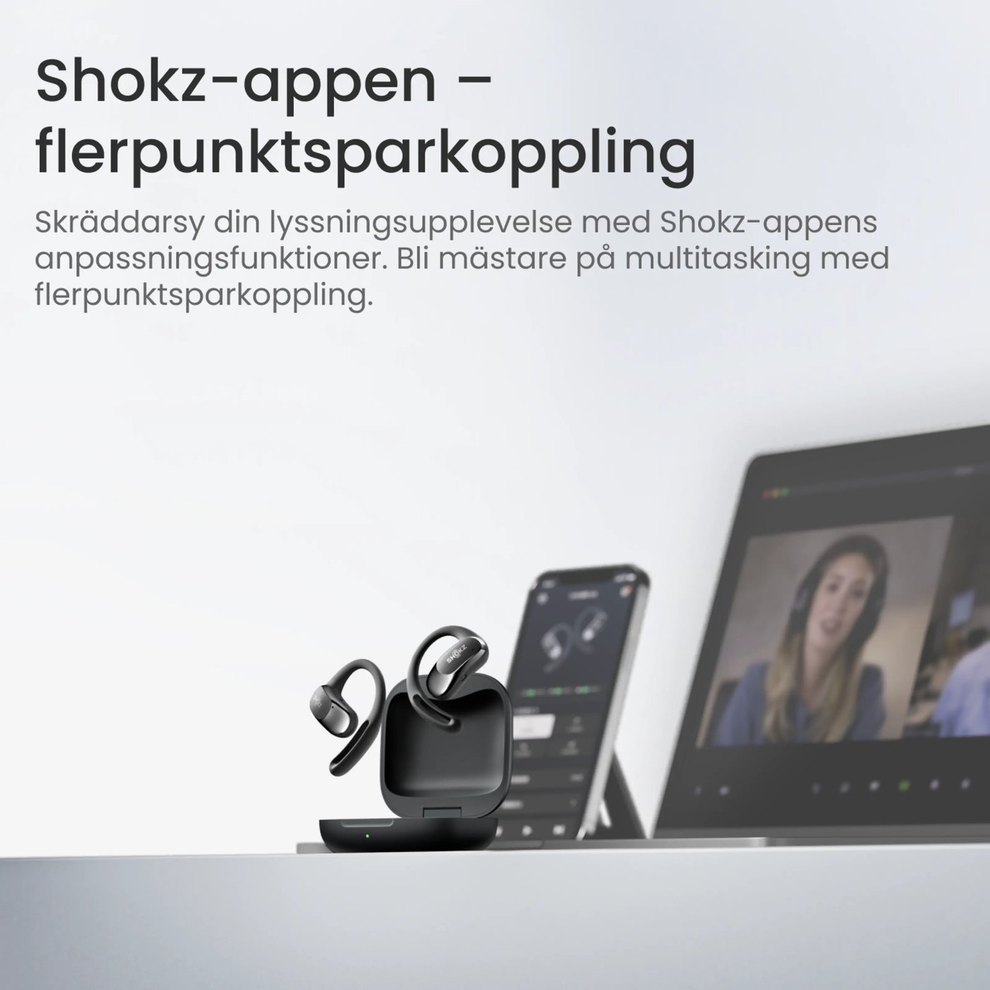 Shokz OpenFit Air Trådlösa hörlurar Svart