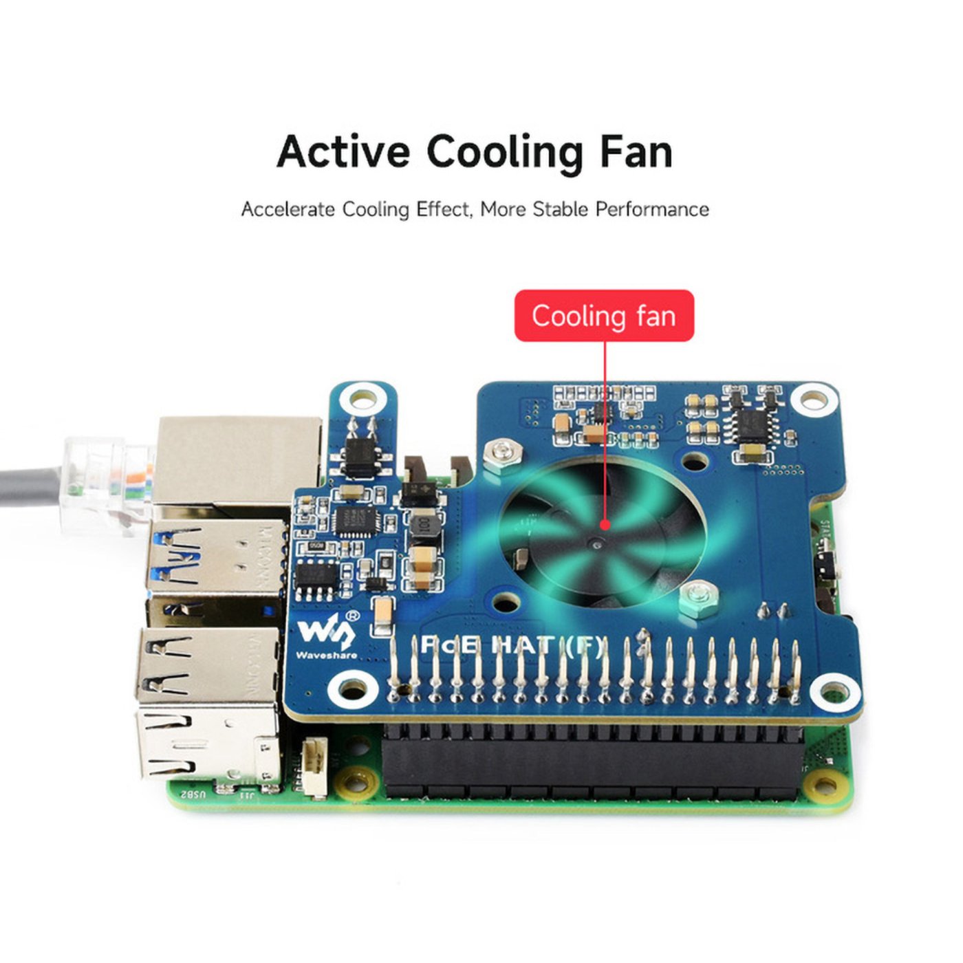 PoE+ Hat for Raspberry Pi 5