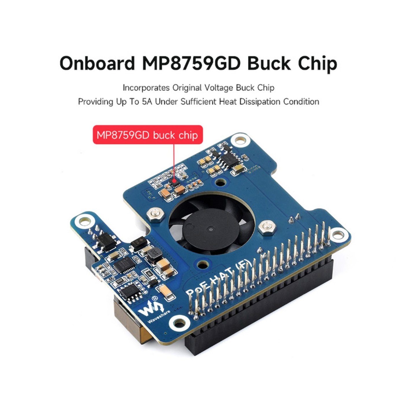 PoE+ Hat for Raspberry Pi 5