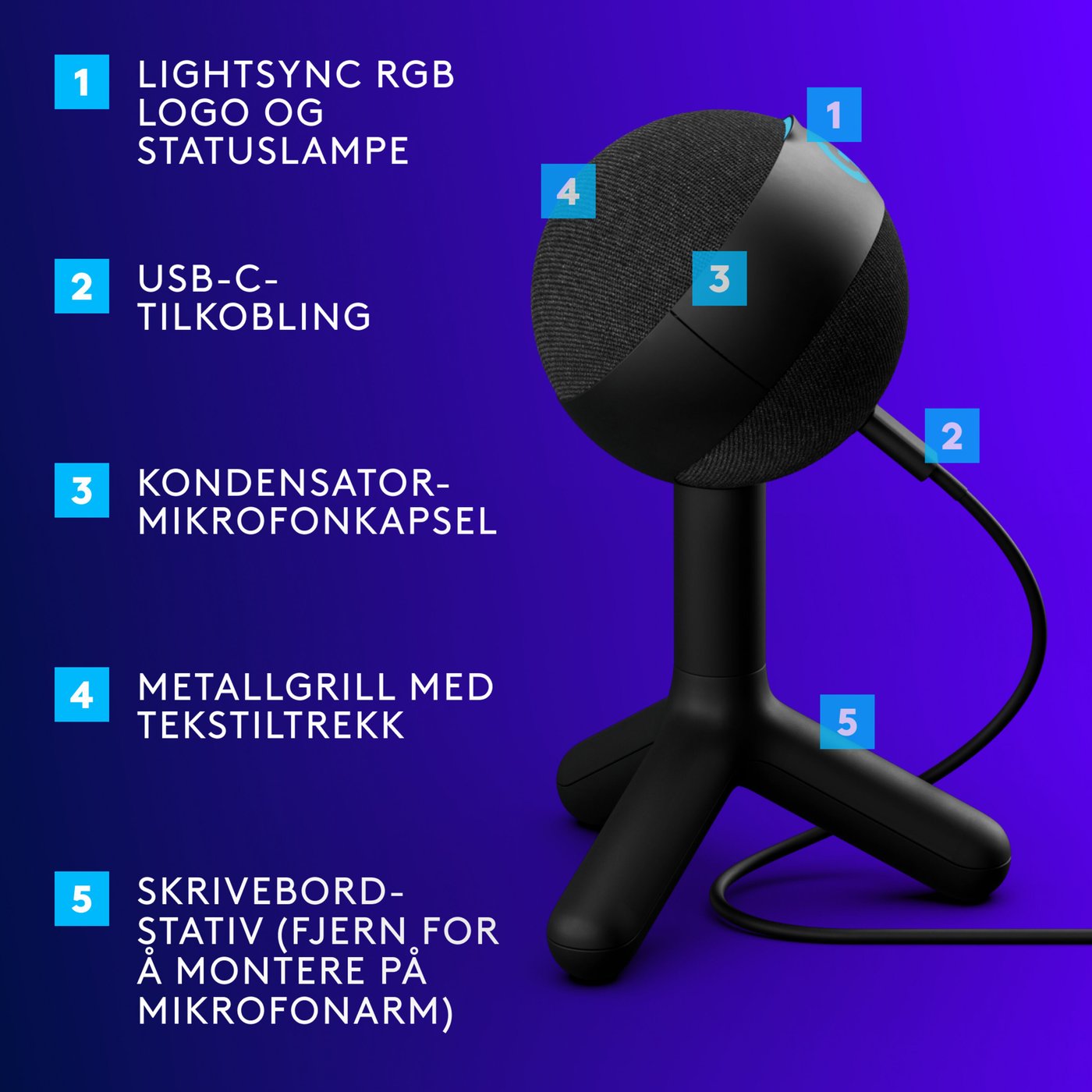 Logitech G Yeti Orb Svart