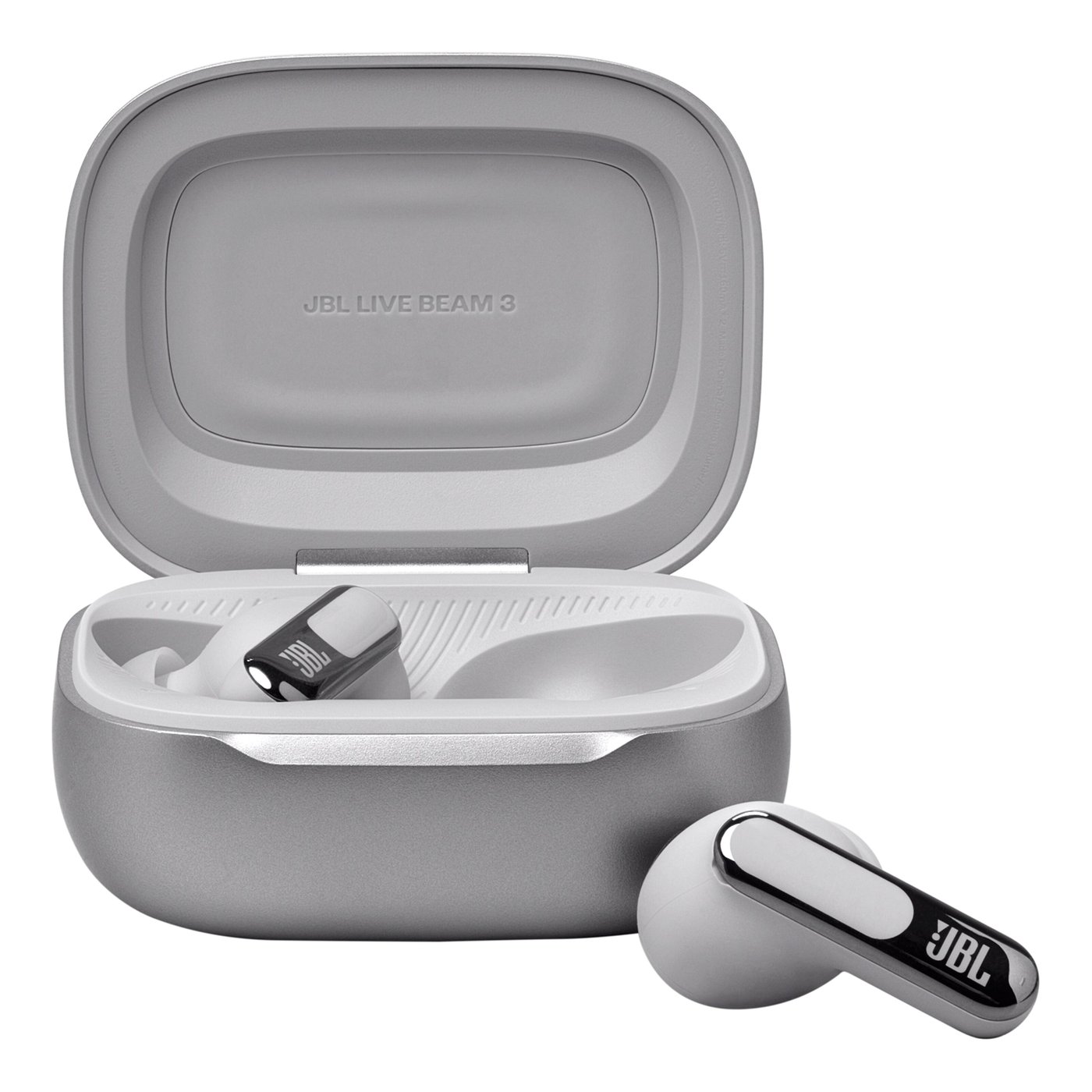 JBL Live Beam 3 Trådløse hodetelefoner Sølvfarget