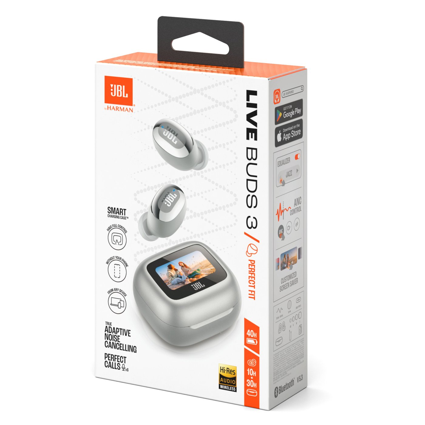 JBL Live Buds 3 Trådløse hodetelefoner Sølvfarget