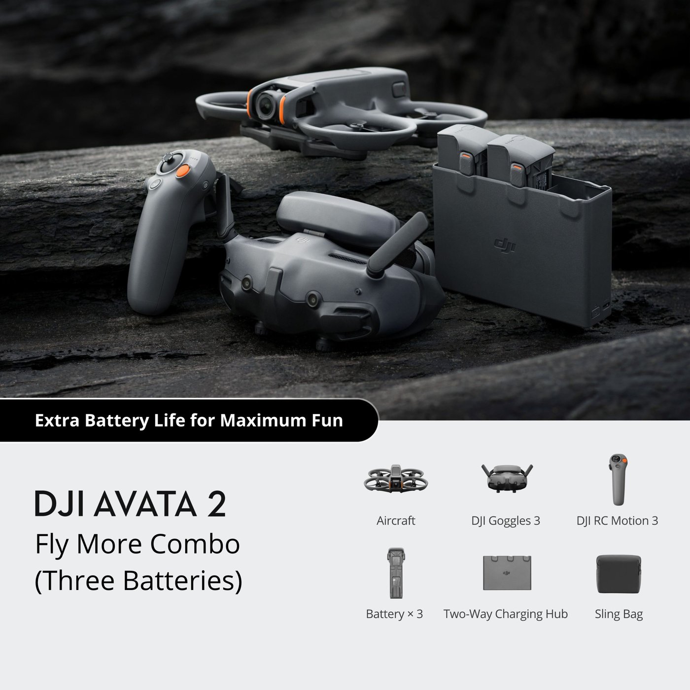 DJI Avata 2 Fly More Combo (tre batterier)