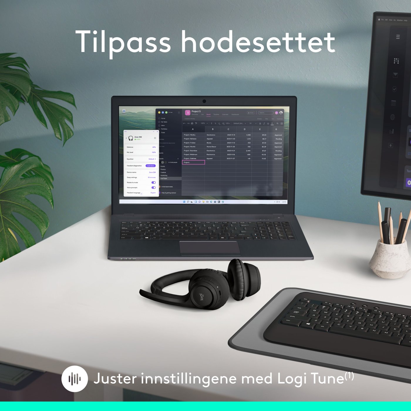 Logitech Zone 300 Trådløst headset Graphite