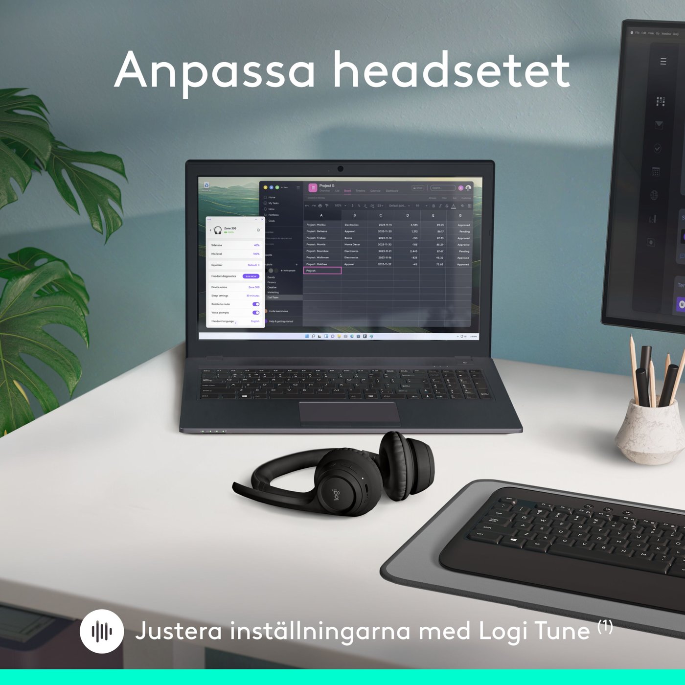 Logitech Zone 300 Trådlöst headset Graphite