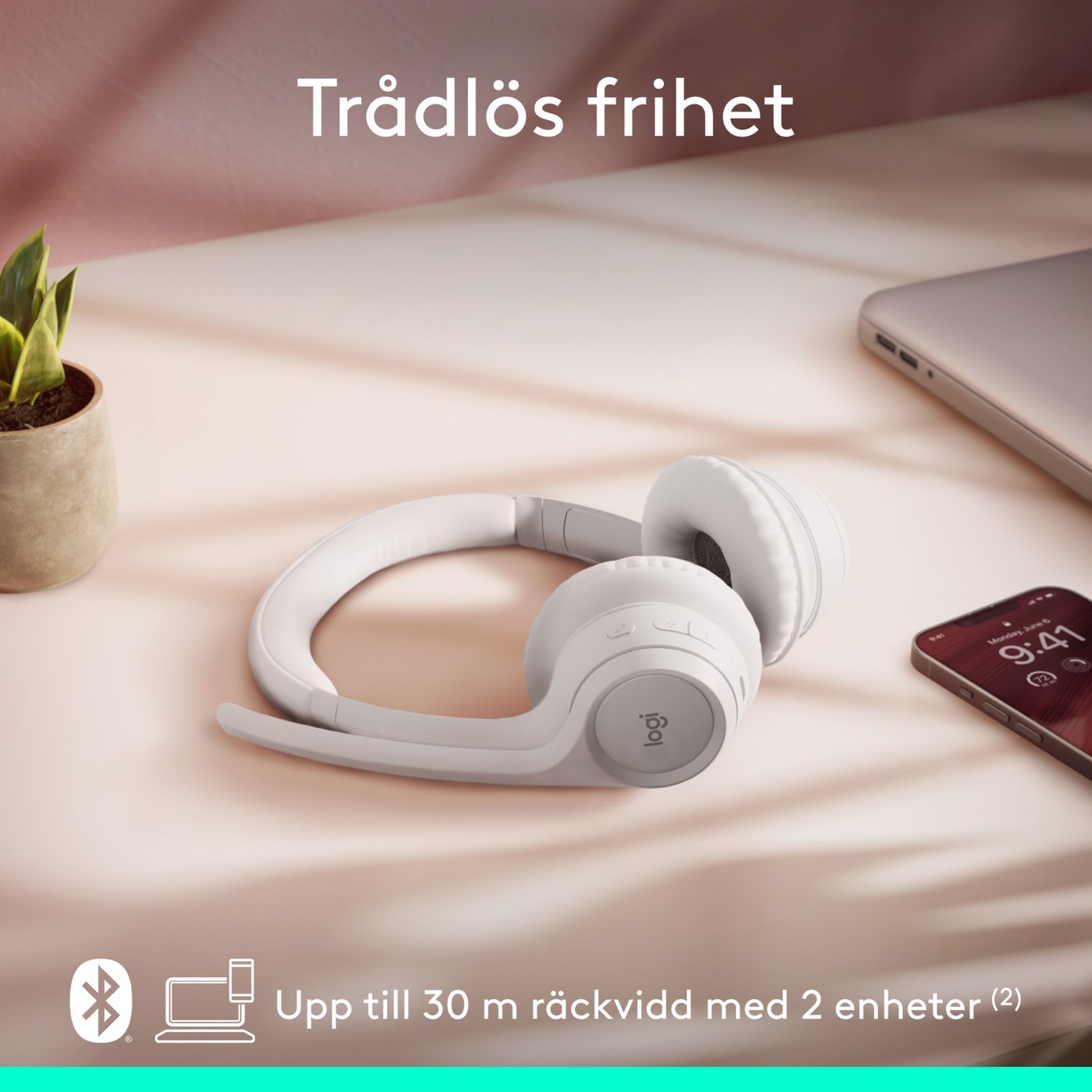 Logitech Zone 300 Trådlöst headset Off-white