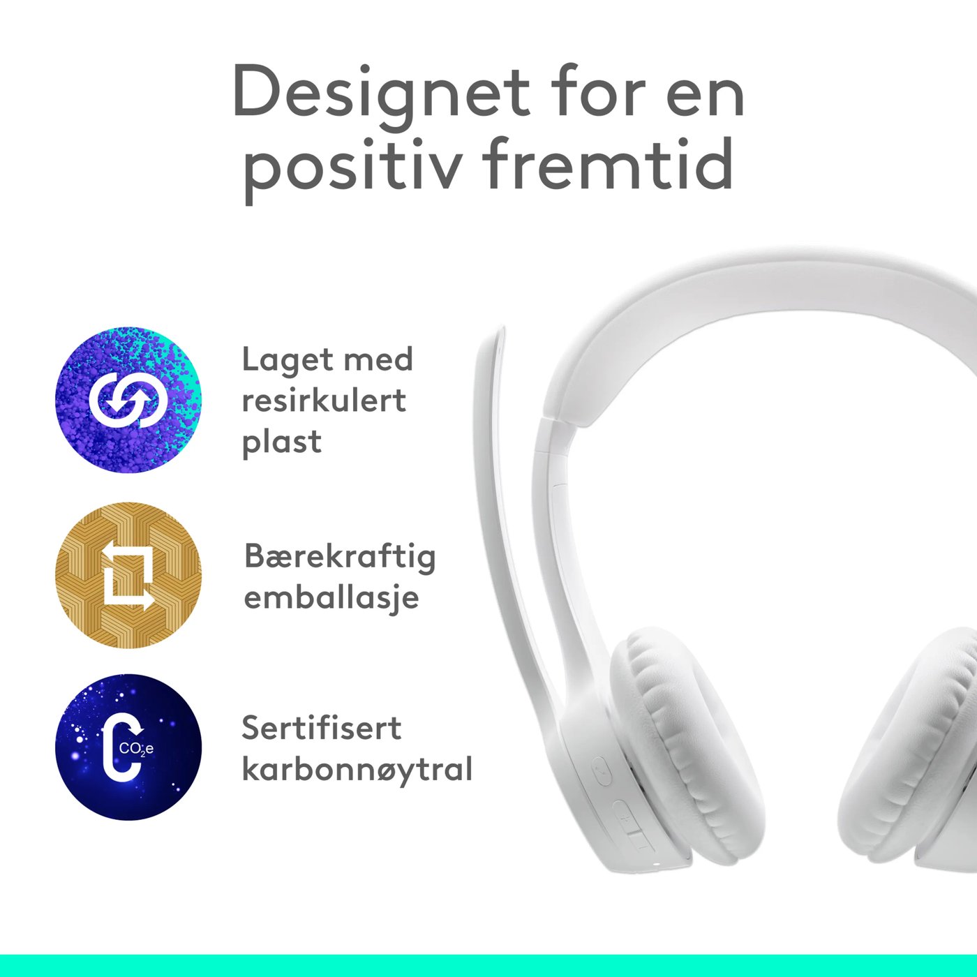 Logitech Zone 300 Trådløst headset Off-white