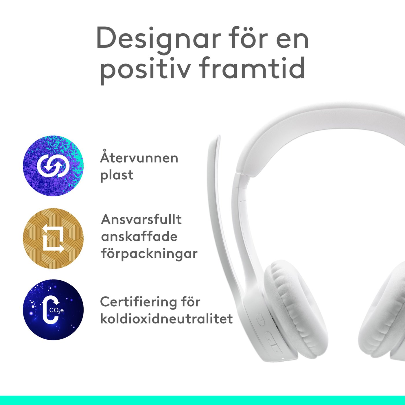 Logitech Zone 300 Trådlöst headset Off-white