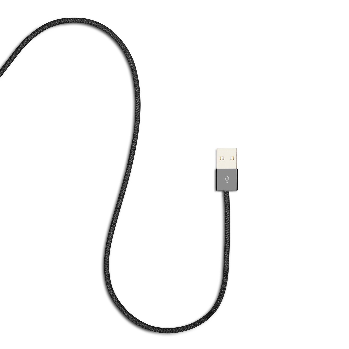 Linocell Flätad USB-A- till USB-C-kabel Svart 2 m