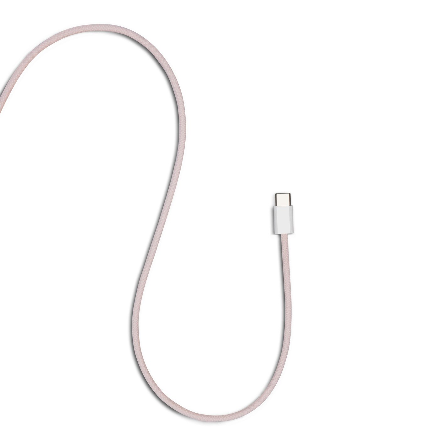 Linocell Flätad USB-A- till USB-C-kabel Rosa 0,5 m