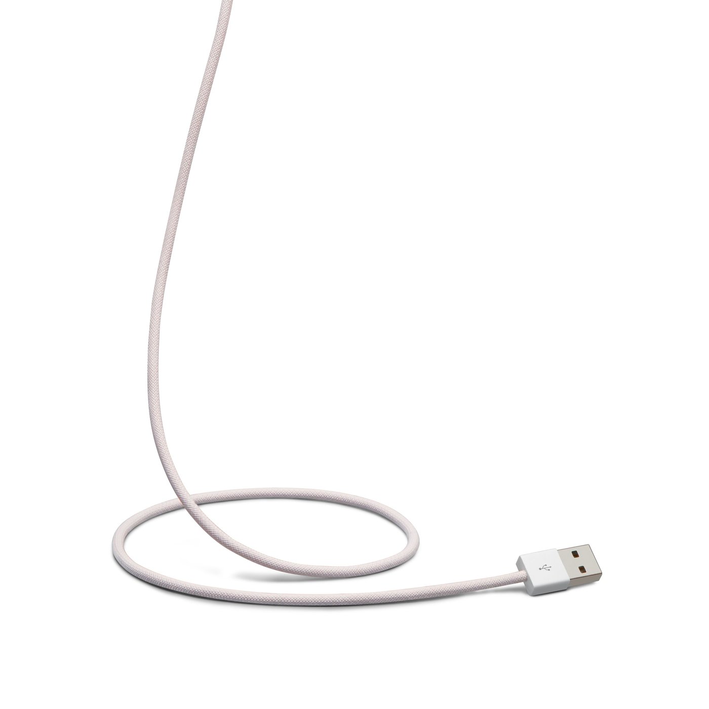 Linocell Flettet USB-A- til USB-C-kabel Rosa 2 m