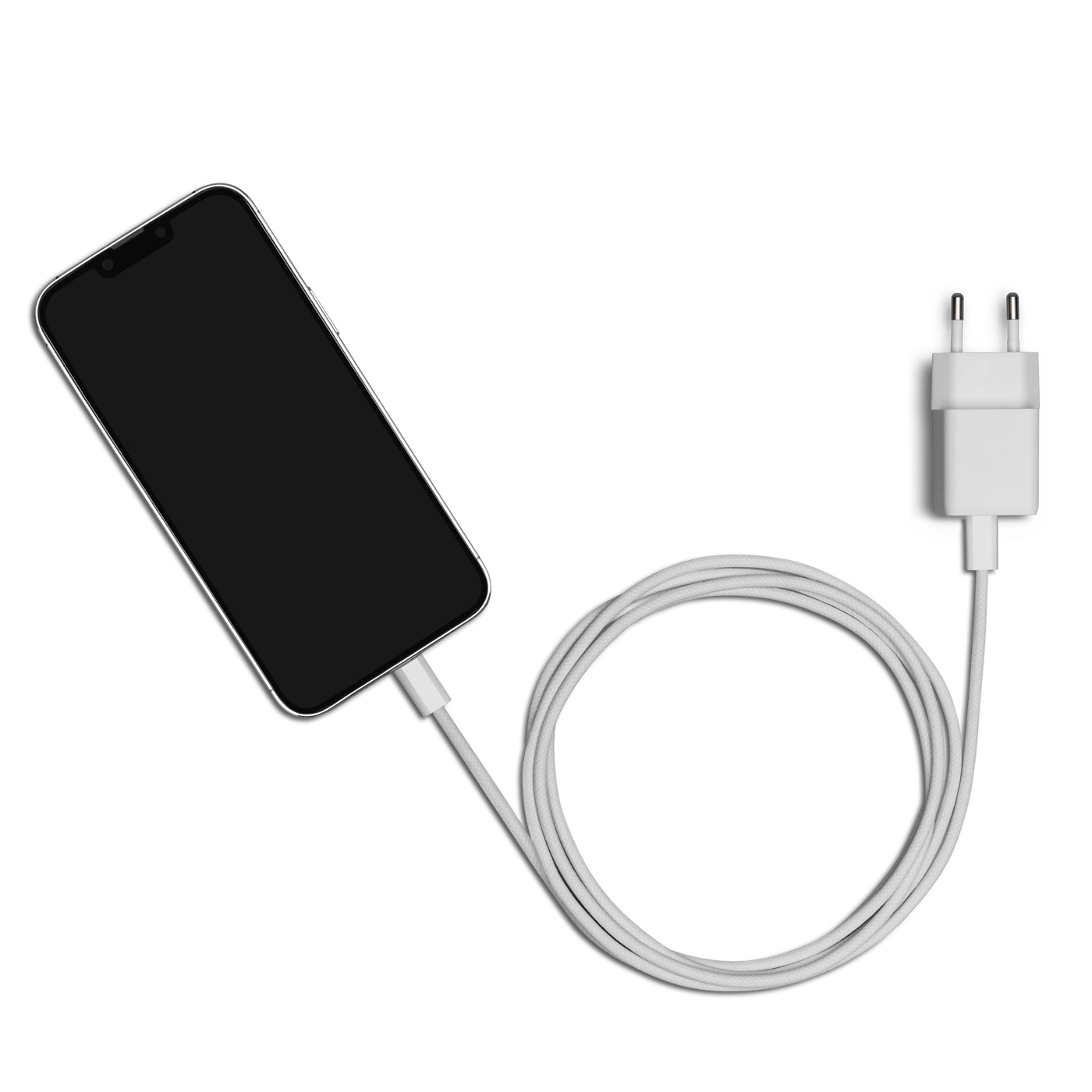 Linocell Flätad USB-C- till USB-C-kabel 60W Vit 0,5 m
