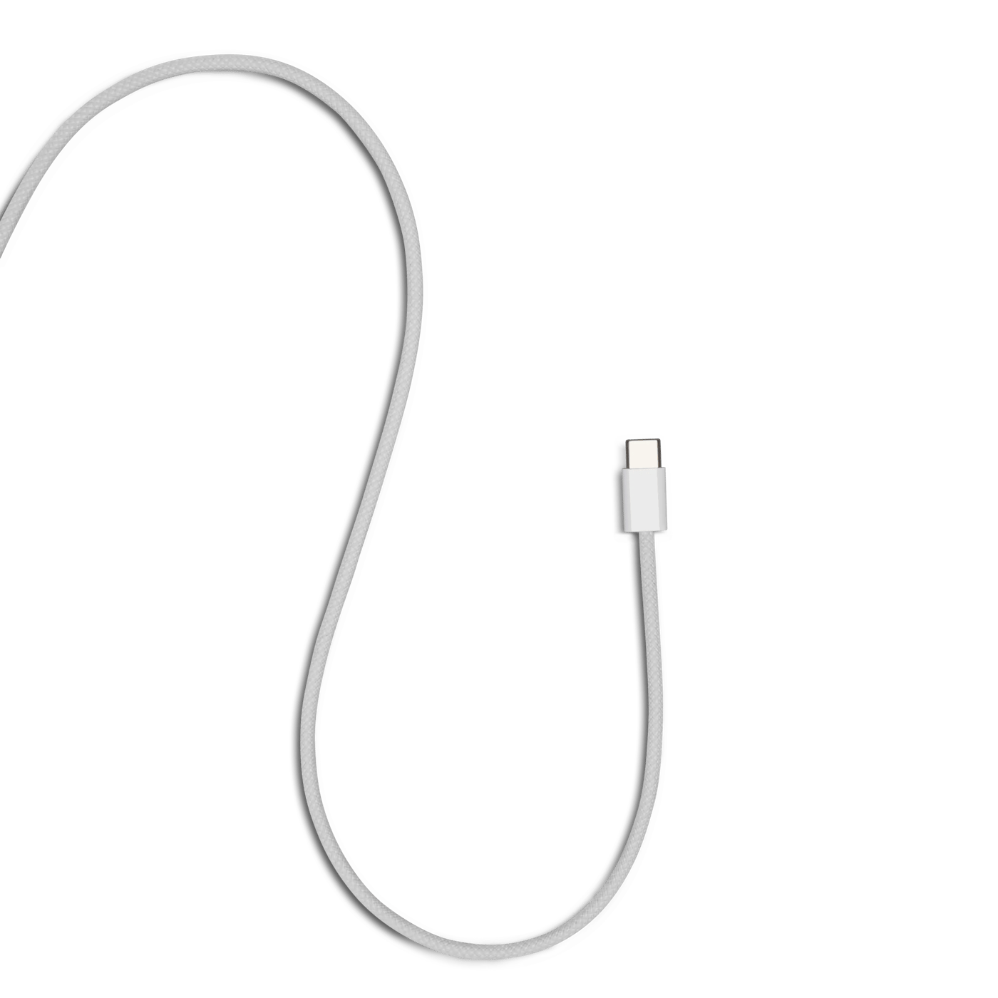 Linocell Flätad USB-C- till USB-C-kabel 60W Vit 0,5 m