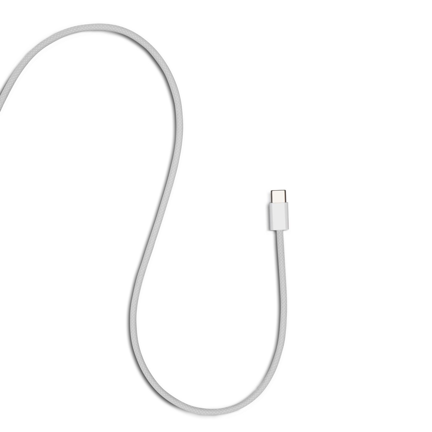 Linocell Flätad USB-C- till USB-C-kabel 60W Vit 2 m