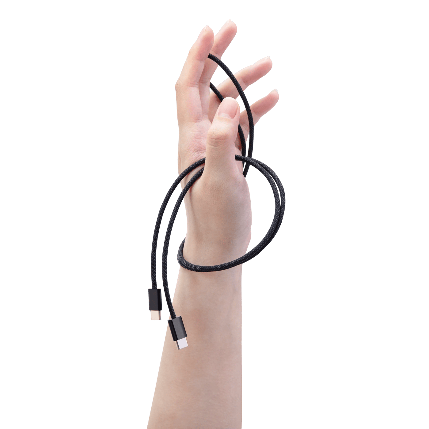 Linocell Flätad USB-C- till USB-C-kabel 60W Svart 0,5 m