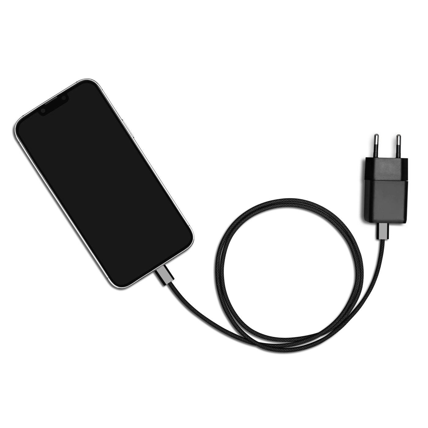 Linocell Flätad USB-C- till USB-C-kabel 60W Svart 0,5 m