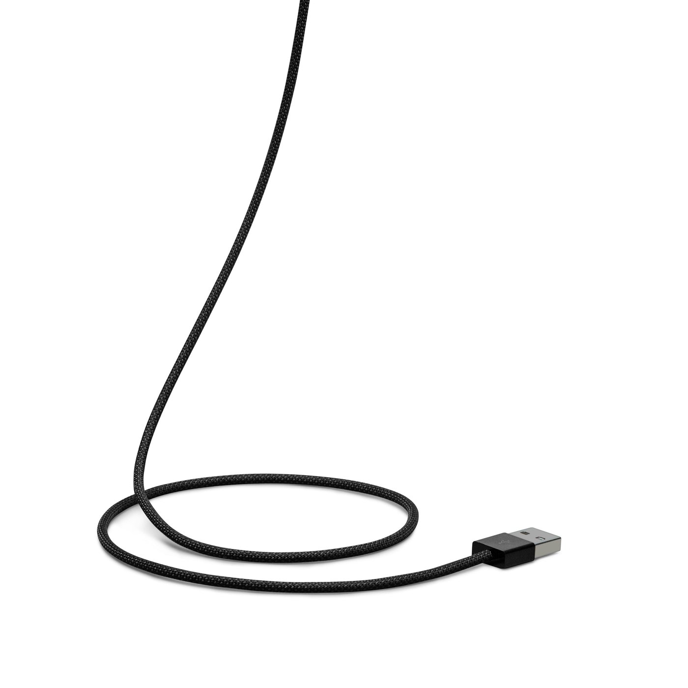 Linocell Flätad USB-A- till Lightning-kabel Svart 1 m